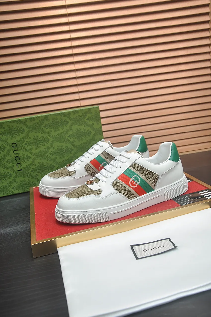 Men's men's shoes💰420💶[GUCCI Gucci] official website 1:1 men's sports shoes are now on the market, using original Gucci fabric + gluten lining, plus the official website original 1:1 comfortable outsole. Fashionable and versatile, super comfortable and breathable. 5 colors available, standard shoe size 38/45 (custom-made sizes 45 are non-refundable)